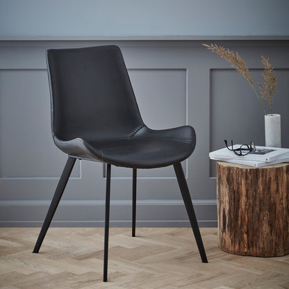 Stuhl Hura Kunstleder Schwarz (2er-Set)