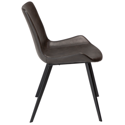 Stuhl Hura Kunstleder Graphitbraun (2er-Set)