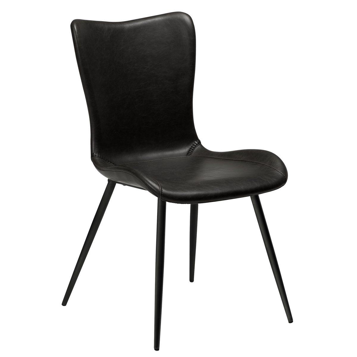 Stuhl Morus Kunstleder Vintage Schwarz (2er-Set)