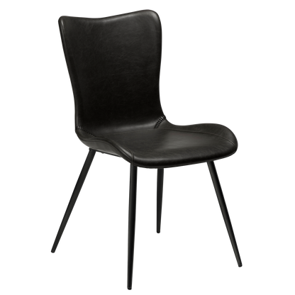 Stuhl Morus Kunstleder Vintage Schwarz (2er-Set)