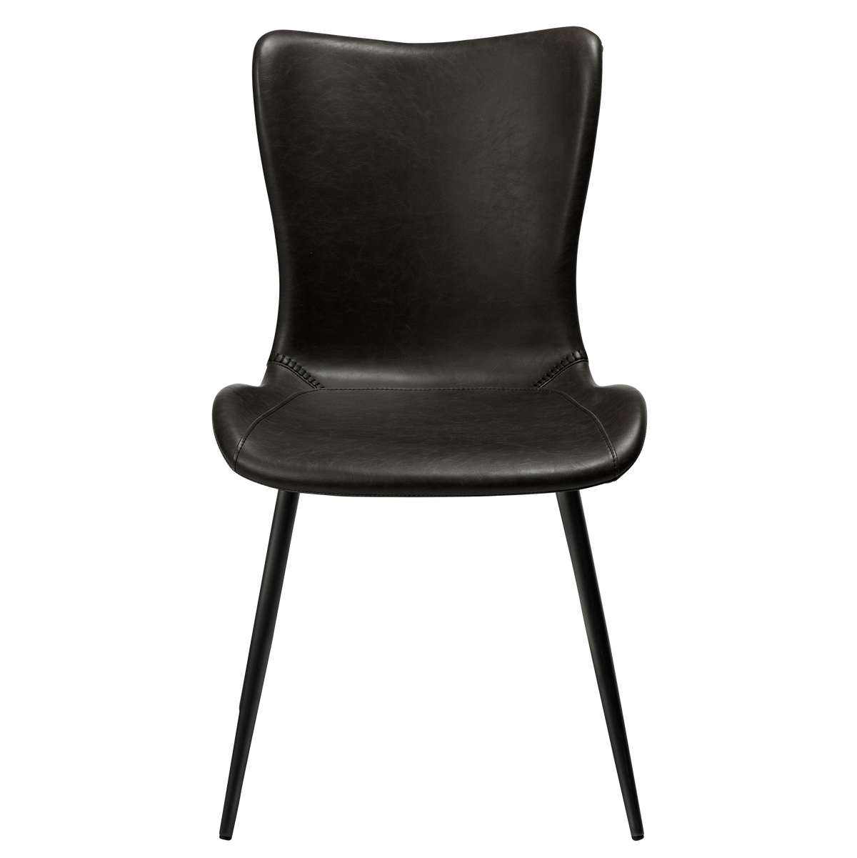 Stuhl Morus Kunstleder Vintage Schwarz (2er-Set)