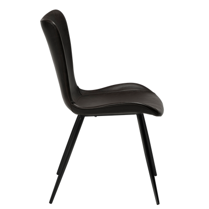 Stuhl Morus Kunstleder Vintage Schwarz (2er-Set)