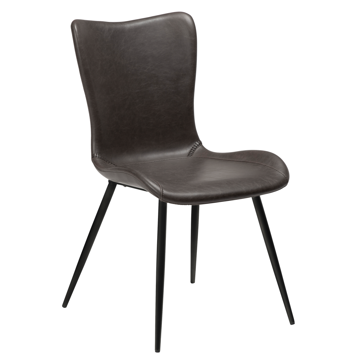 Stuhl Morus Kunstleder Graphitbraun (2er-Set)