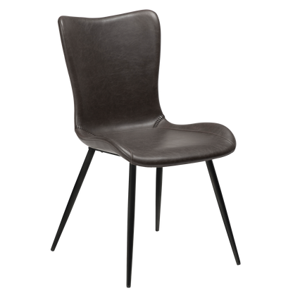 Stuhl Morus Kunstleder Graphitbraun (2er-Set)