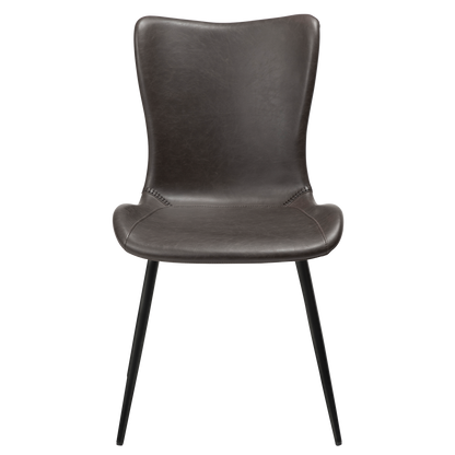 Stuhl Morus Kunstleder Graphitbraun (2er-Set)