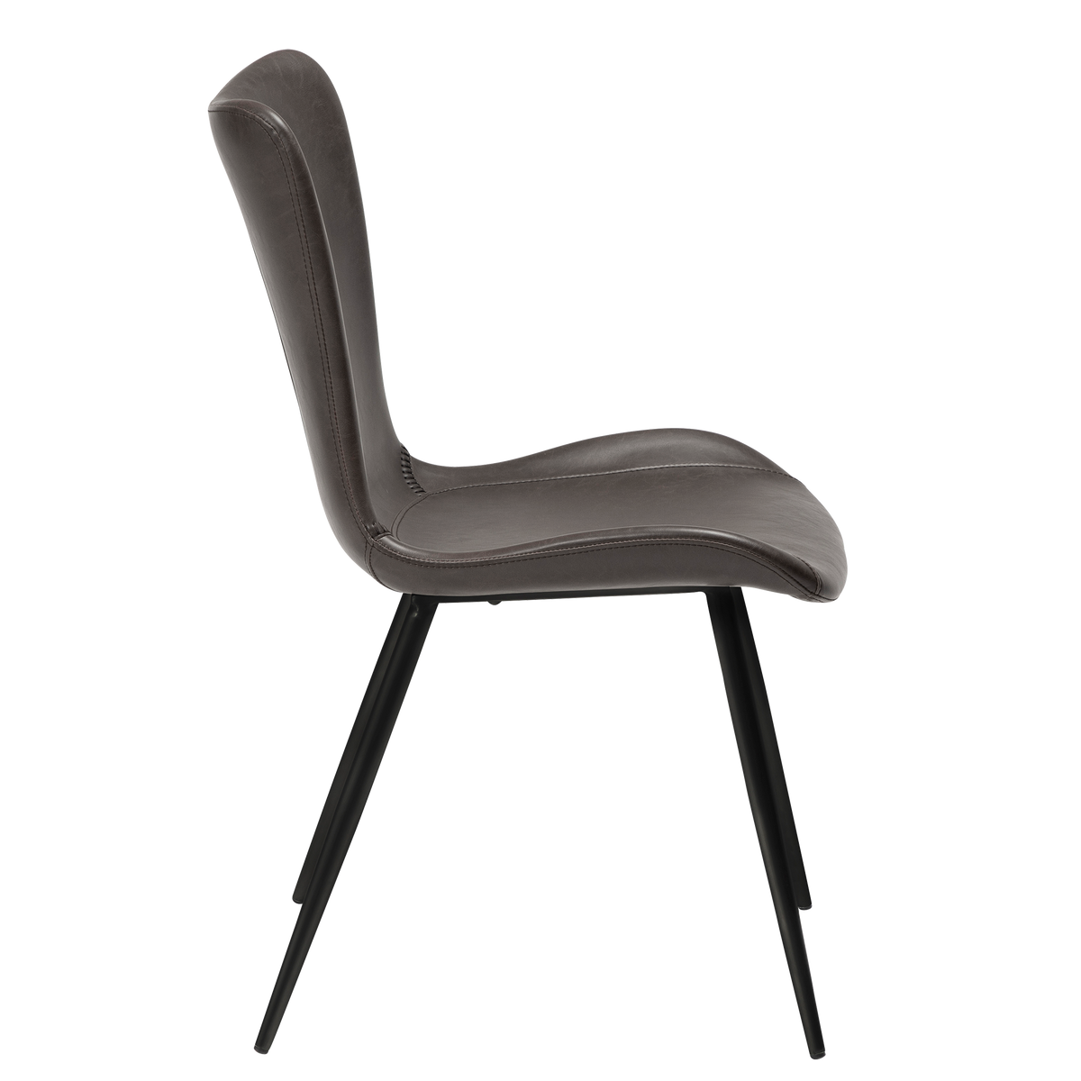 Stuhl Morus Kunstleder Graphitbraun (2er-Set)