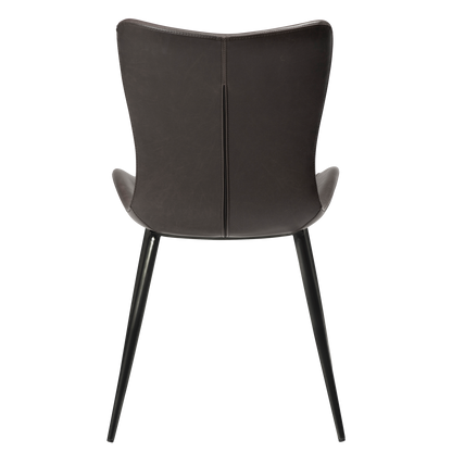 Stuhl Morus Kunstleder Graphitbraun (2er-Set)