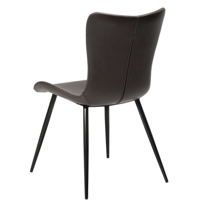 Stuhl Morus Kunstleder Graphitbraun (2er-Set)