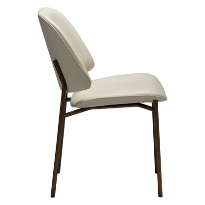 Stuhl Olea Kunstleder Mandelbeige (2er-Set)