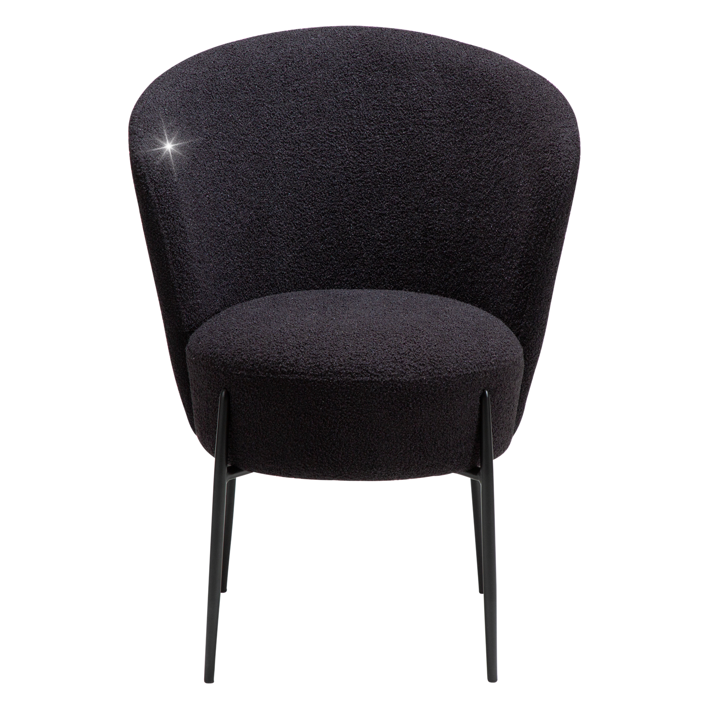 Esszimmerstuhl Bouclé Tiefschwarz