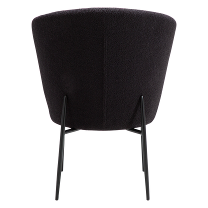 Esszimmerstuhl Bouclé Tiefschwarz
