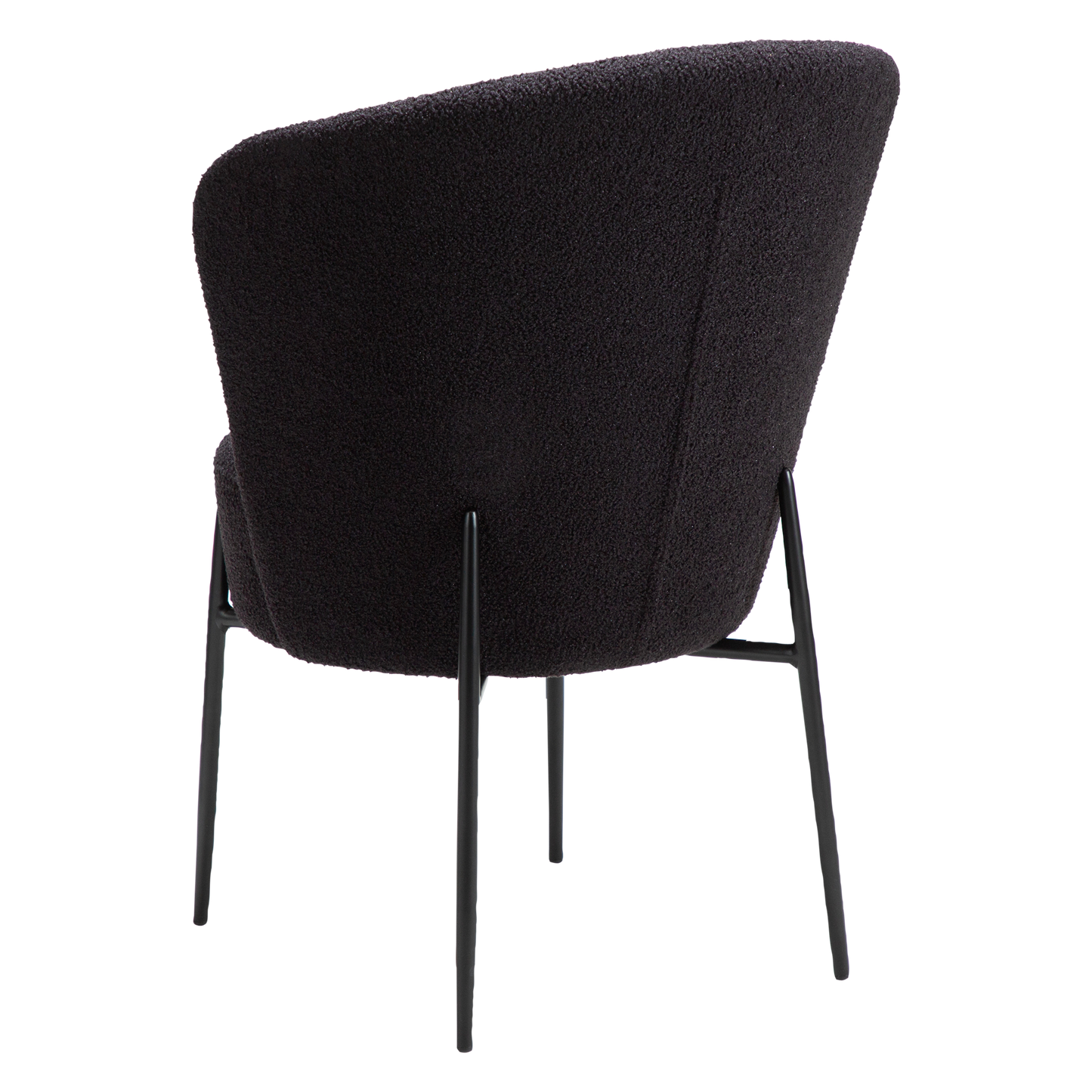 Esszimmerstuhl Bouclé Tiefschwarz