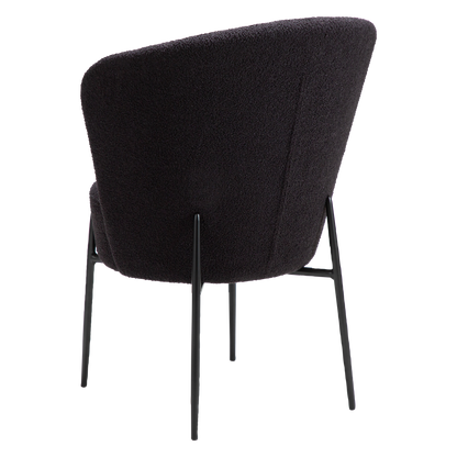 Esszimmerstuhl Bouclé Tiefschwarz