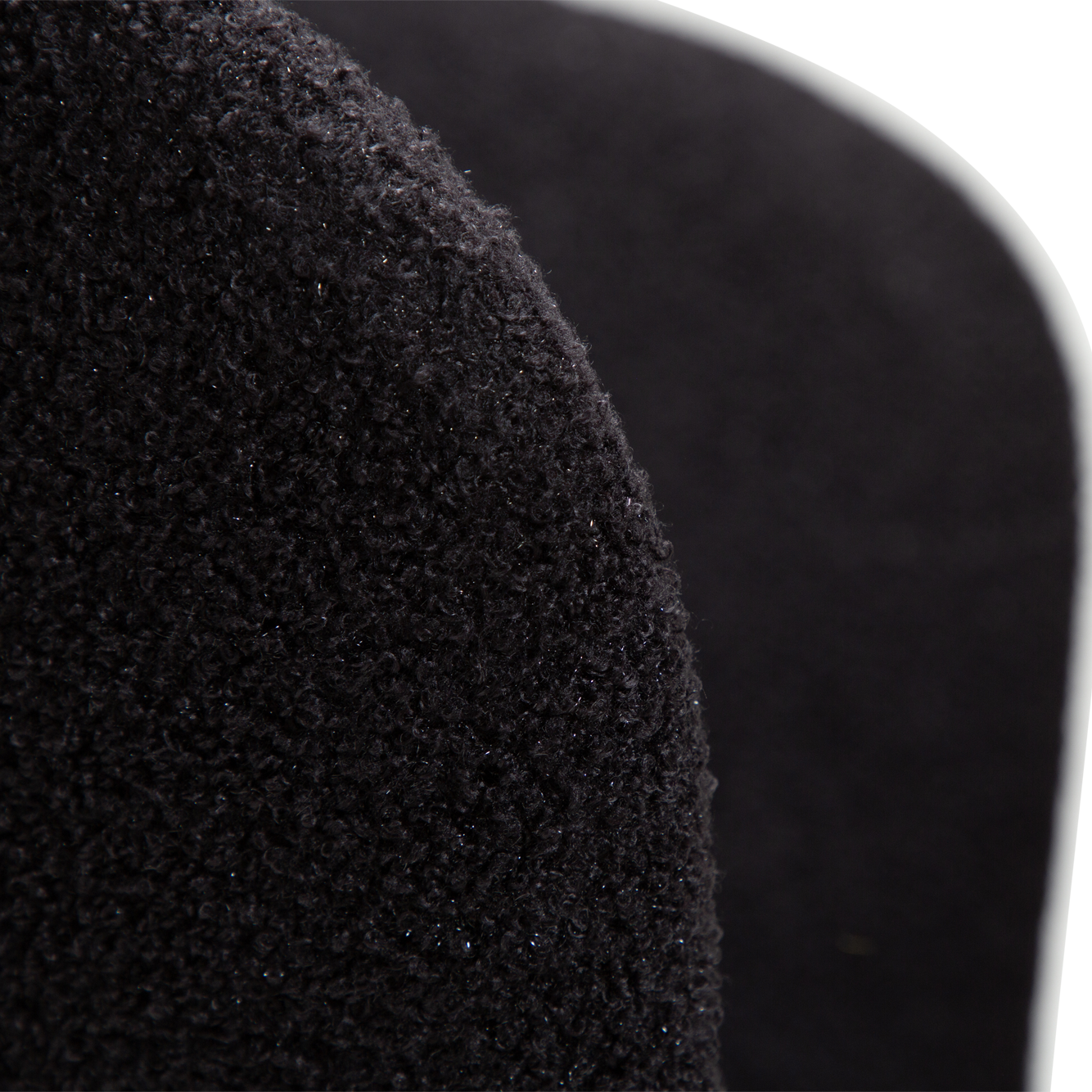 Esszimmerstuhl Bouclé Tiefschwarz