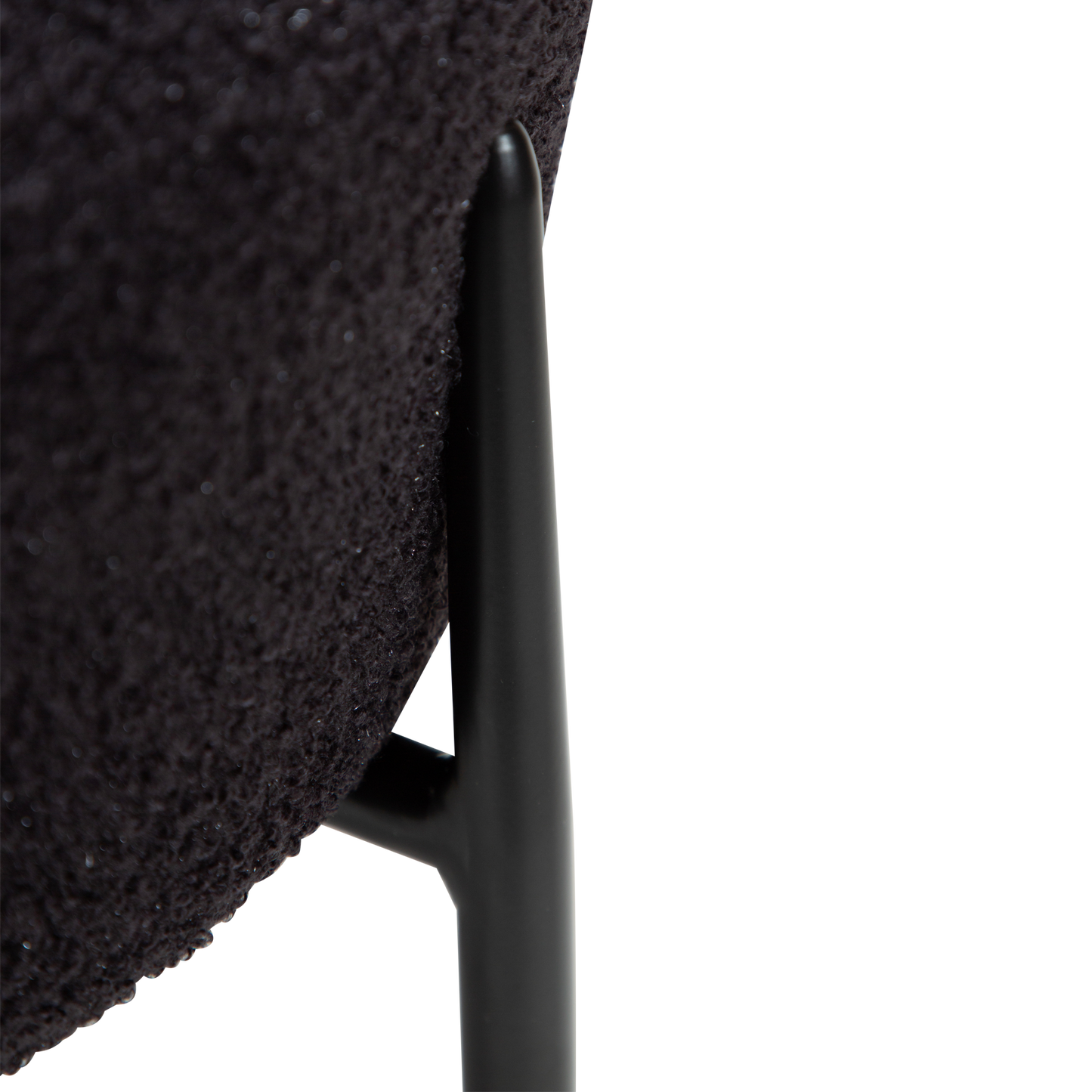 Esszimmerstuhl Bouclé Tiefschwarz