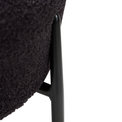 Esszimmerstuhl Bouclé Tiefschwarz