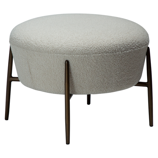 Fußhocker Bouclé Beige