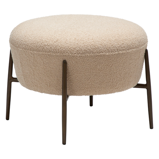 Fußhocker Ofram Mandelbeige schimmernd