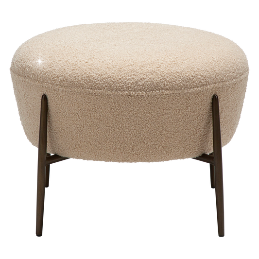 Fußhocker Bouclé Mandelton
