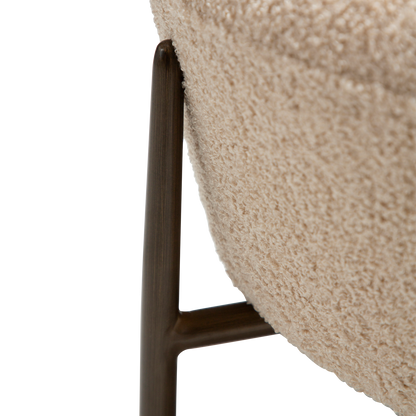 Fußhocker Bouclé Mandelton