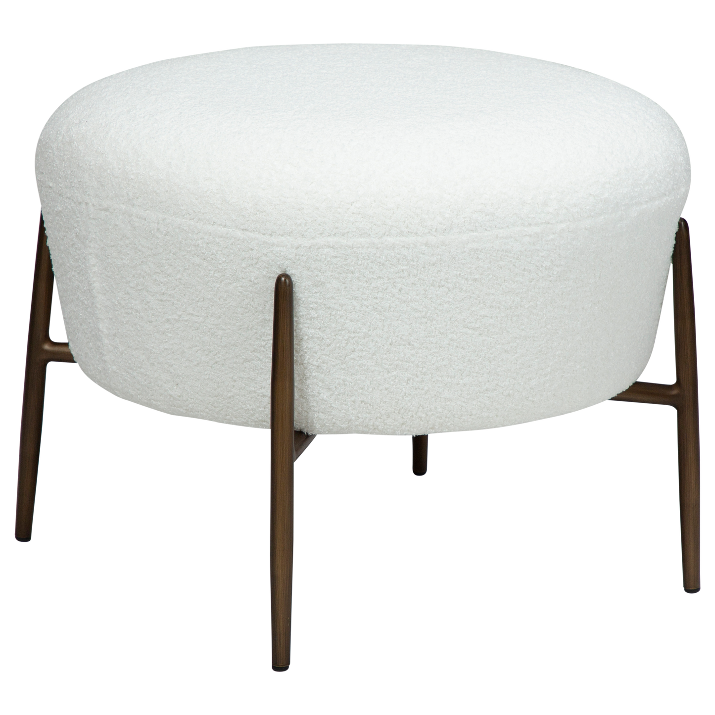 Fußhocker Bouclé Schneeweiß