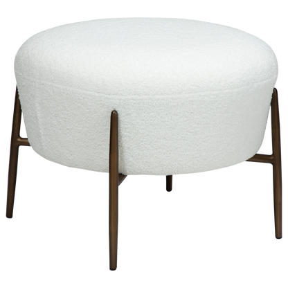 Fußhocker Bouclé Schneeweiß