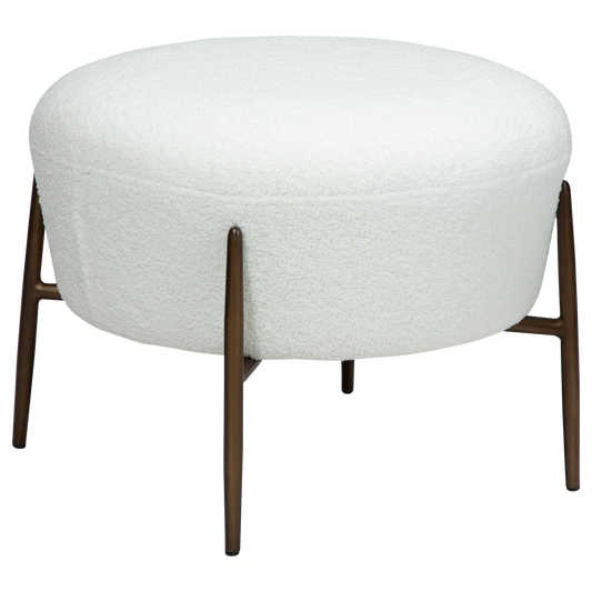 Fußhocker Bouclé Schneeweiß