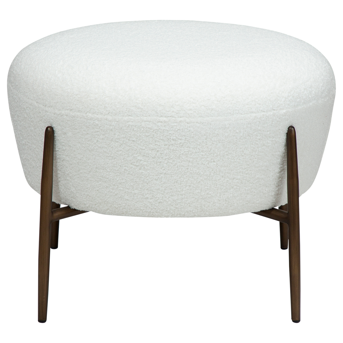 Fußhocker Bouclé Schneeweiß