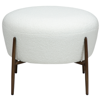 Fußhocker Bouclé Schneeweiß
