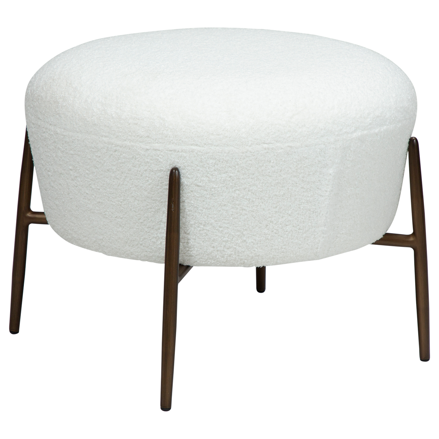 Fußhocker Bouclé Schneeweiß