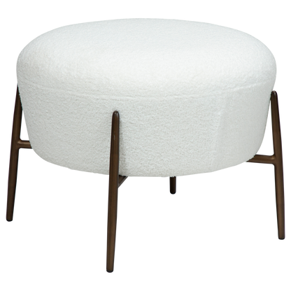 Fußhocker Bouclé Schneeweiß