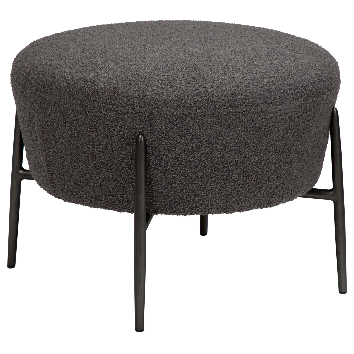 Fußhocker Bouclé Dunkelgrau