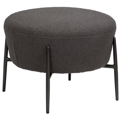 Fußhocker Bouclé Dunkelgrau