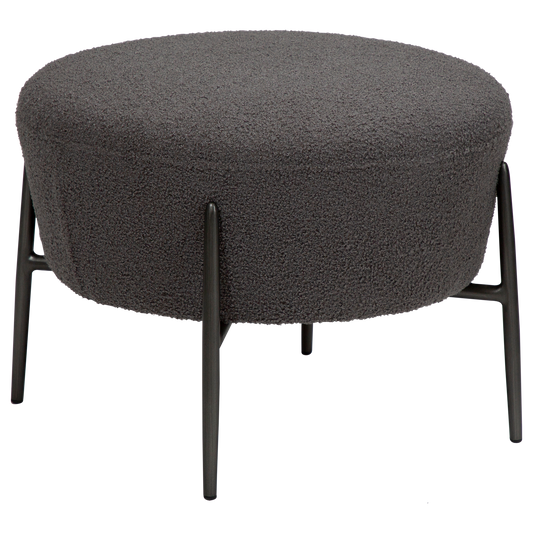 Fußhocker Bouclé Dunkelgrau