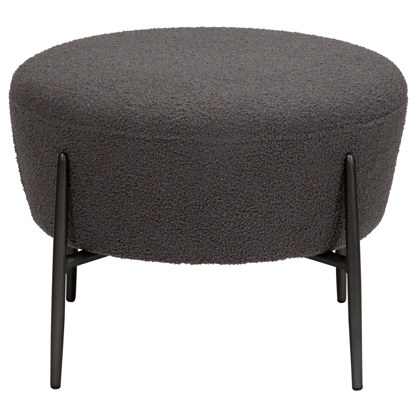 Fußhocker Bouclé Dunkelgrau