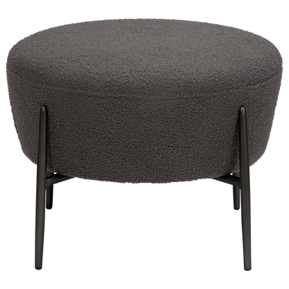 Fußhocker Bouclé Dunkelgrau
