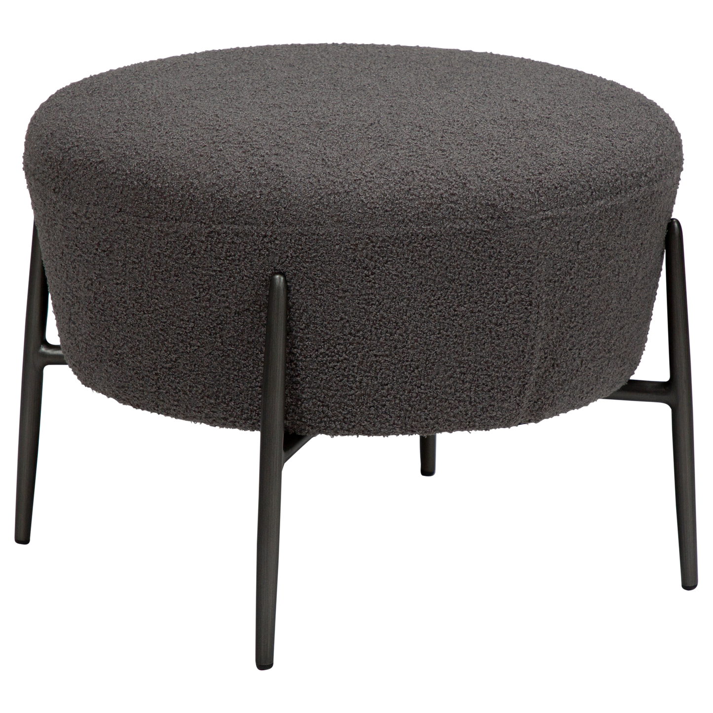 Fußhocker Bouclé Dunkelgrau