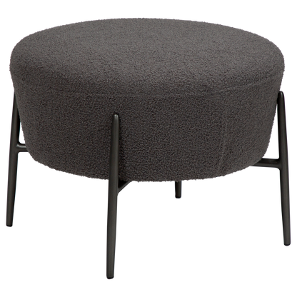 Fußhocker Bouclé Dunkelgrau