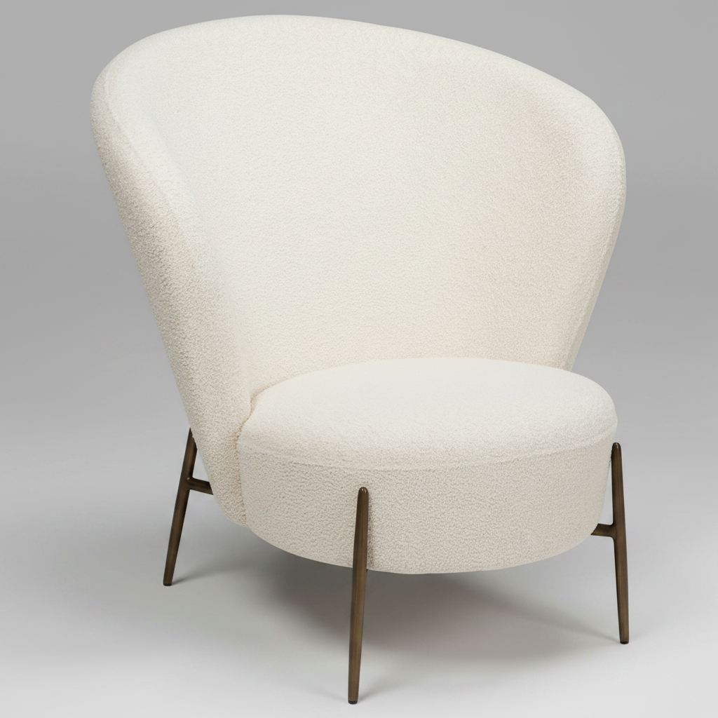 Eleganter Wohnsessel Bouclé Dove