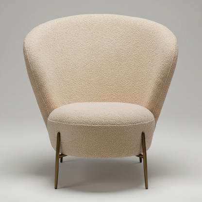 Eleganter Wohnsessel Bouclé Almond