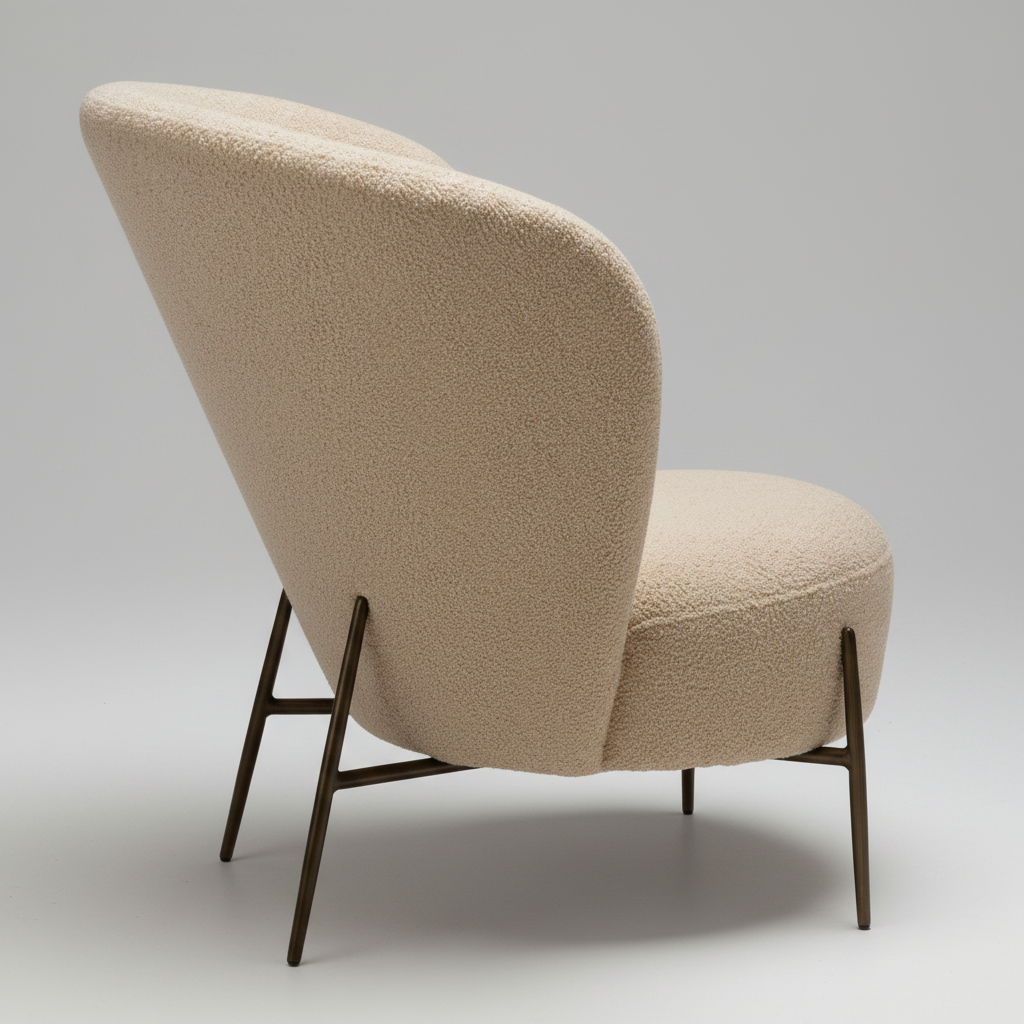 Eleganter Wohnsessel Bouclé Almond