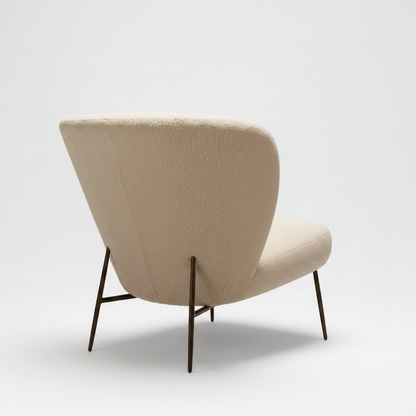 Eleganter Wohnsessel Bouclé Almond