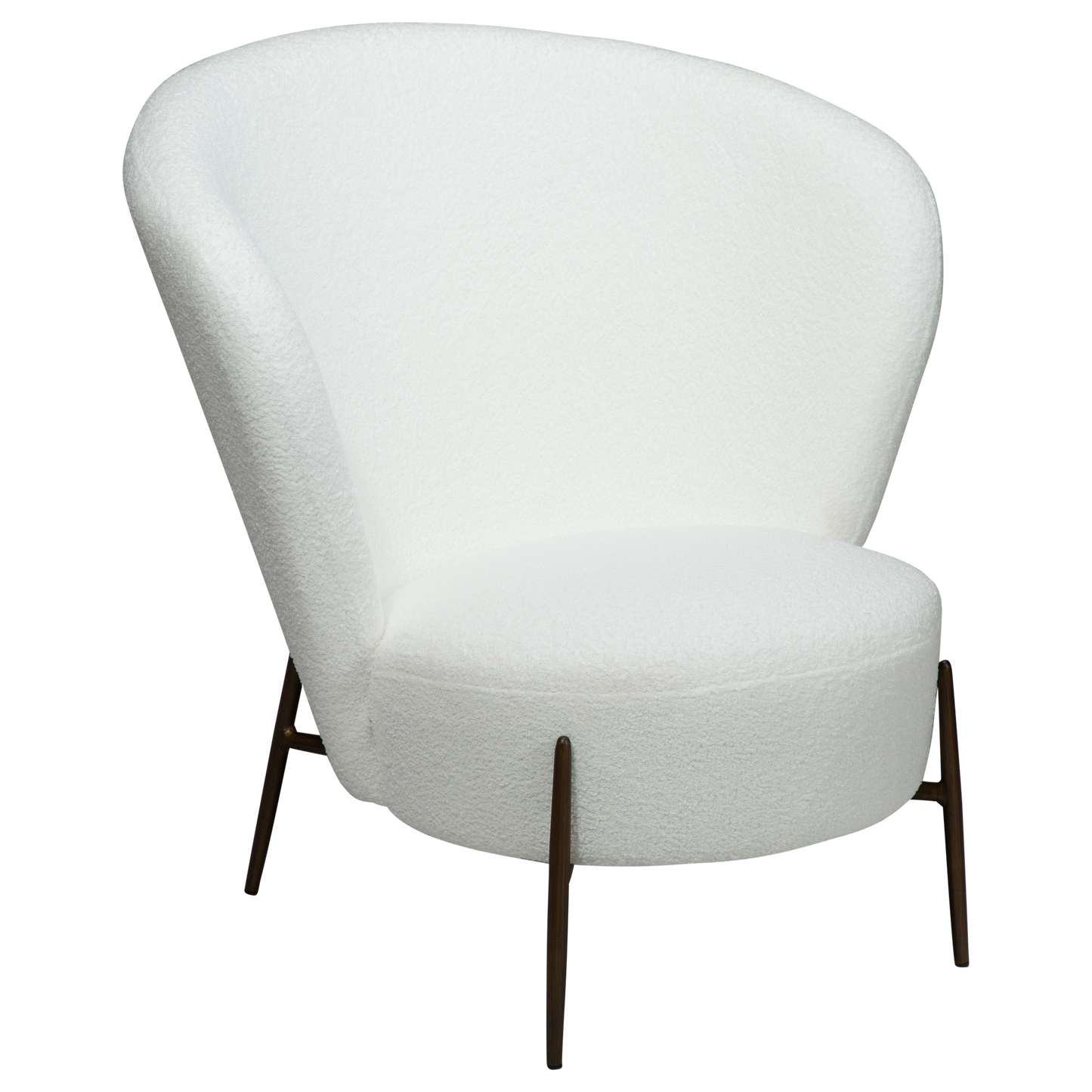 Eleganter Wohnsessel Bouclé Kühlweiß
