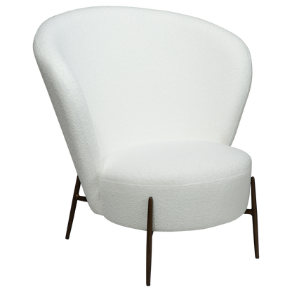 Eleganter Wohnsessel Bouclé Kühlweiß