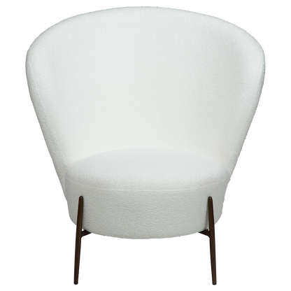 Eleganter Wohnsessel Bouclé Kühlweiß