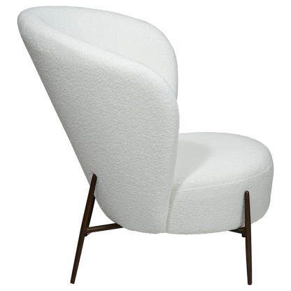 Eleganter Wohnsessel Bouclé Kühlweiß