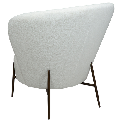 Eleganter Wohnsessel Bouclé Kühlweiß