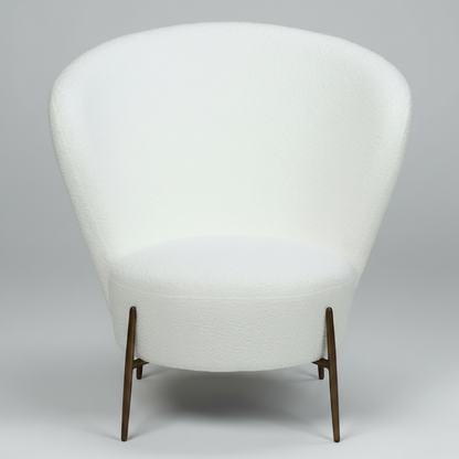 Eleganter Wohnsessel Bouclé Schneeweiß