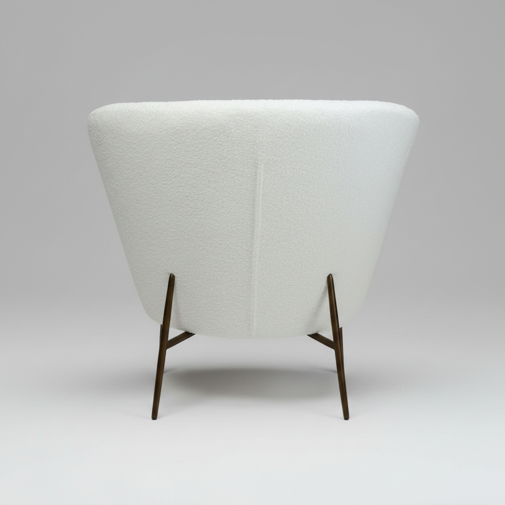 Eleganter Wohnsessel Bouclé Schneeweiß