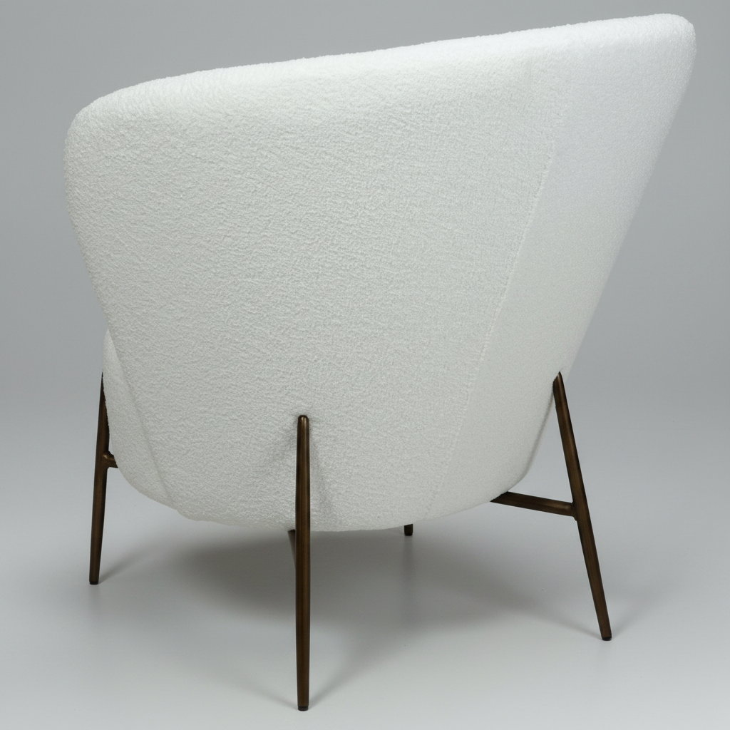 Eleganter Wohnsessel Bouclé Schneeweiß